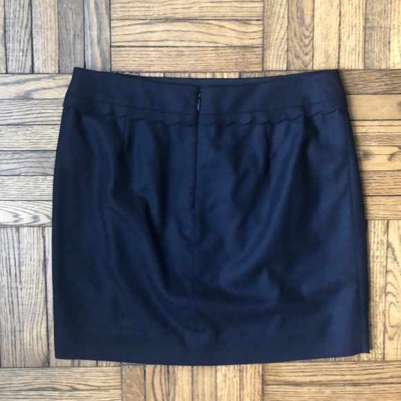J.Crew Navy Wool Scallop Trim Mini Skirt - Picture 6 of 9